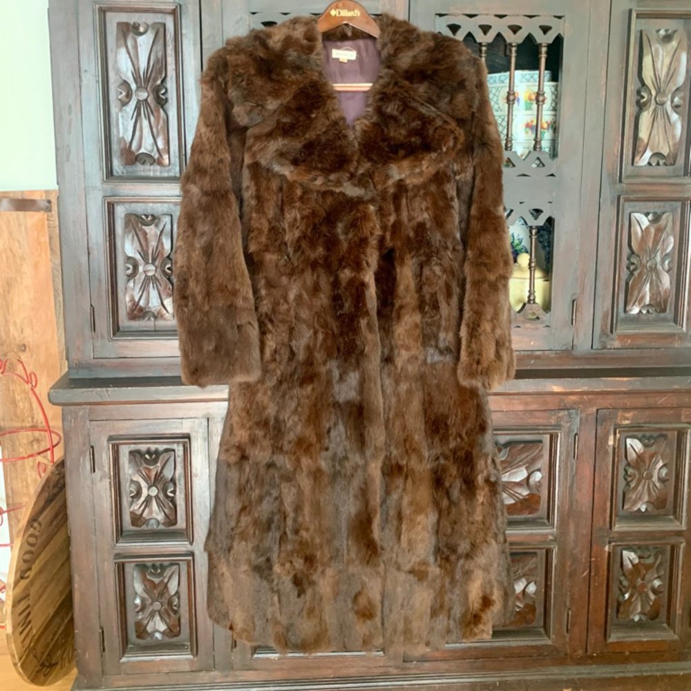 Vintage Full Length Rabbit Fur Coat